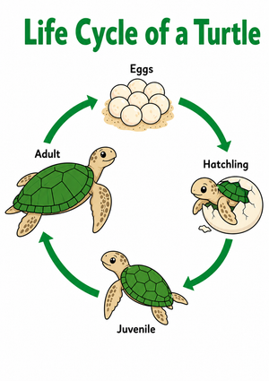 Turtle Life Cycle Worksheet for Kids