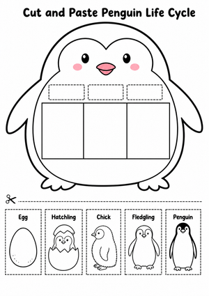 Cut and Paste Penguin Life Cycle