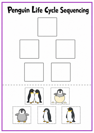 Penguin Life Cycle Sequencing Worksheet