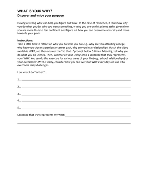 What's Your Why Worksheet