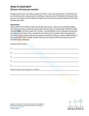 What's Your Why Worksheet