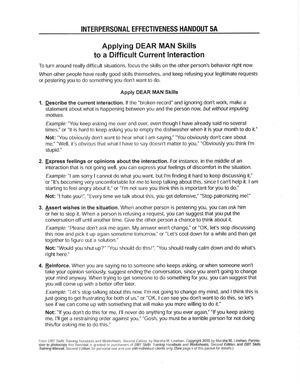 DEAR MAN Communication Worksheet | Essential DBT Guide