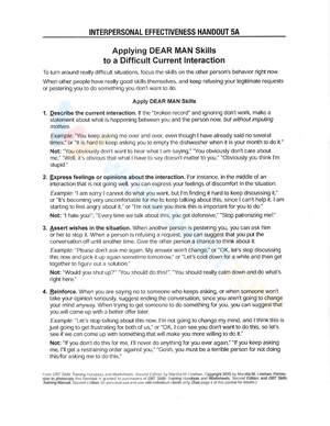 DEAR MAN Worksheet