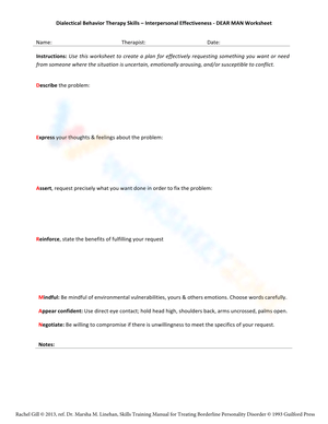 DEAR MAN Worksheet