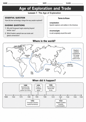 Age of Exploration Worksheet | Grade 7 Essential Guide