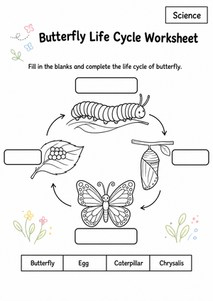 Butterfly Life Cycle Worksheet | Grade 6 Essential