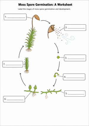Grade 7 Moss Life Cycle — Printable No-Prep Worksheet