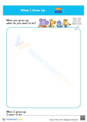 Career-Themed Writing & Drawing Worksheet