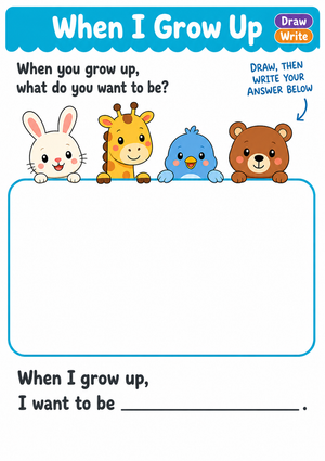 Grade 1 Career Writing — Printable No-Prep Worksheet