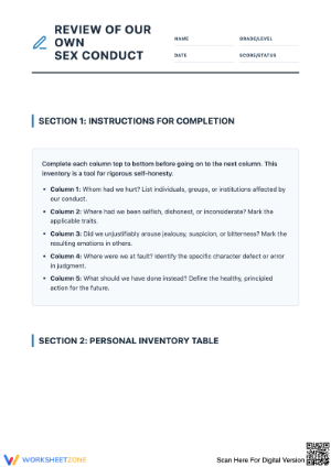 Review of Self-Conduct Worksheet