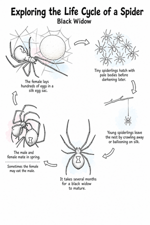 Essential Spider Life Cycle Worksheet | Grade 6 Science