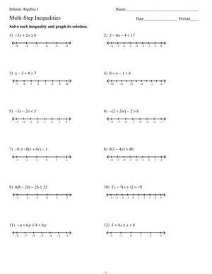 Solve Multi-Step Inequalities Worksheet