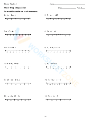 Solve Multi-Step Inequalities Worksheet