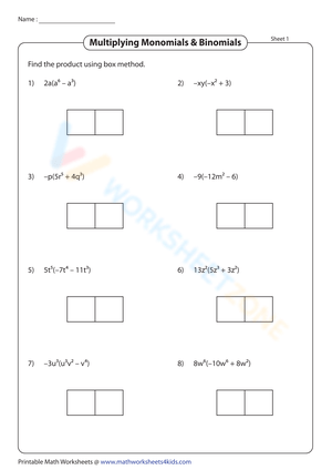 Multiplying Monomials & Binomials