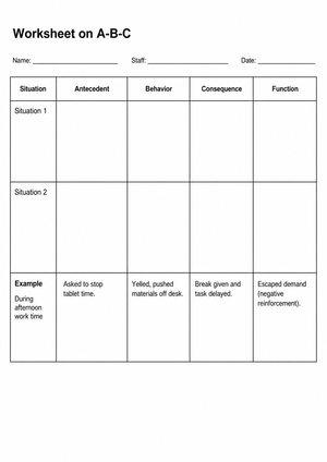 Essential ABC Behavior Analysis Worksheet | Grade 12+