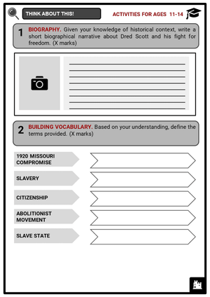 Dred Scott vs Sandford Worksheet: US History