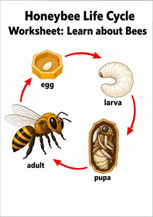 Printable Honeybee Life Cycle Diagram | Grade 3 Science