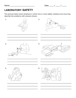 Laboratory Safety: A Comprehensive Worksheet