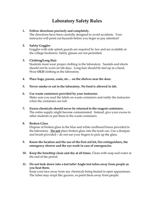 Laboratory Safety Rules: An Updated Guide