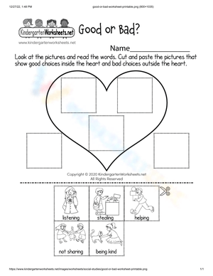 Free Printable Good Choices Bad - Whats Good Whats Bad W300 H388 Thumbnail 