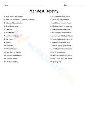 Manifest Destiny: Examining Westward Expansion