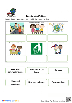 Label the Correct Actions to be a Good Citizen