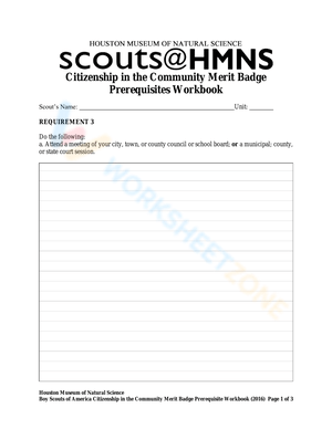Citizenship in the Community Worksheet