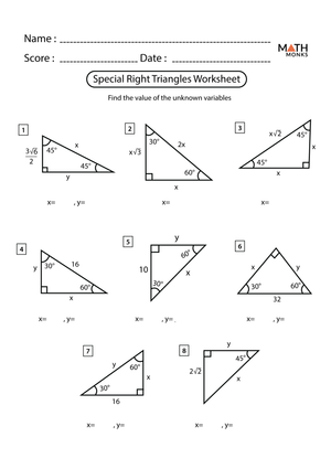 Special Right Triangles Math