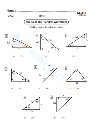Special Right Triangles Math