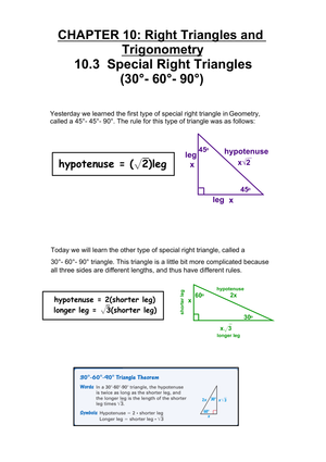 Geometry: 30-60-90 Triangles Guide