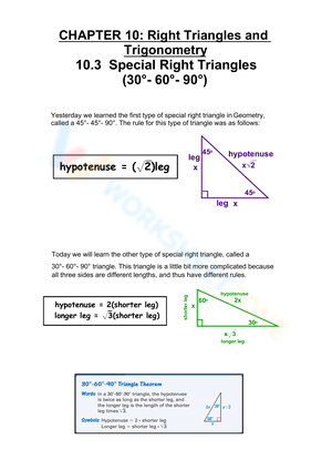 Geometry: 30-60-90 Triangles Guide