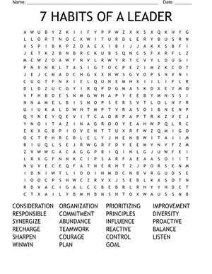 7 Habits for a Leader Worksheet