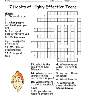 7 Habits for Teens Worksheet