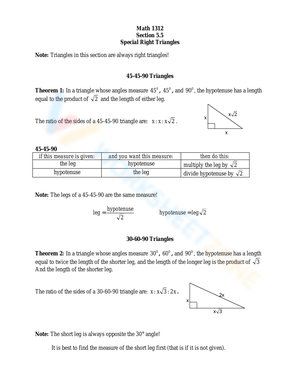 Master Special Right Triangles