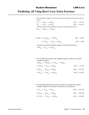 Predicting ΔH Using Hess's Law