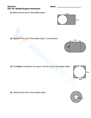 Shaded Regions Homework