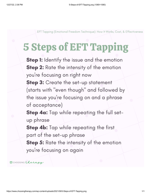 Learn the 5 Steps of EFT Tapping with this Worksheet