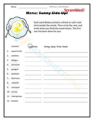 Menu: Sunny Side Up!