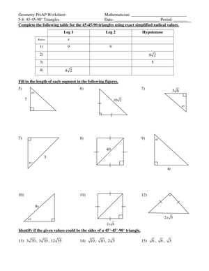 Explore 45-45-90 Triangle Properties