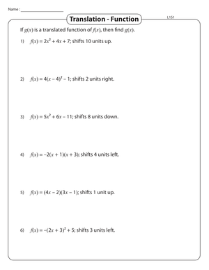Practice with Quadratic Equations Worksheet