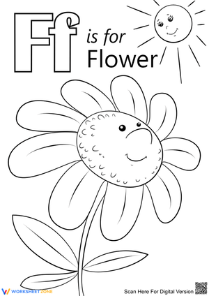 Letter F is for Flower Worksheet