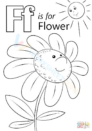 Letter F is for Flower Worksheet