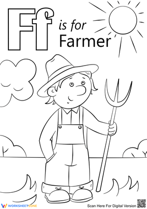 Letter F is for Farmer Worksheet