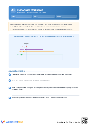 Cladogram Analysis Worksheet