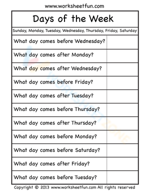 Days of the week