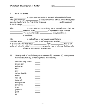 Matter Classification Practice