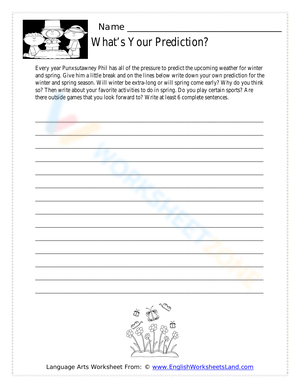 What's Your Prediction Worksheet