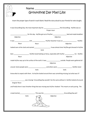 Groundhog Day Mad Libs