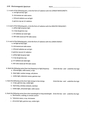 Updated EM Spectrum Worksheet