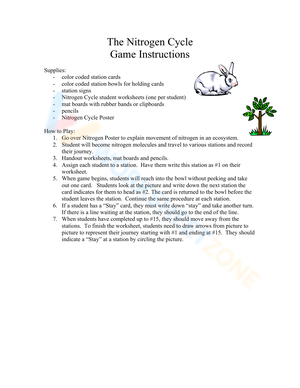 Nitrogen Cycle Game Instructions